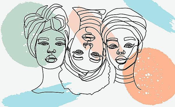 Grupo de caras de mujer’s Grupo de caras de mujer’s