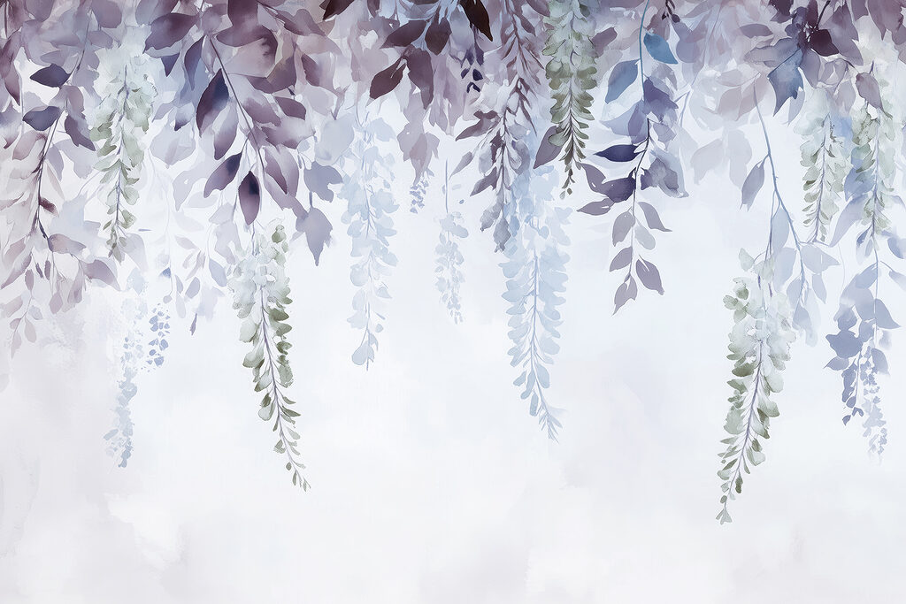 Painting of leaves and flowers