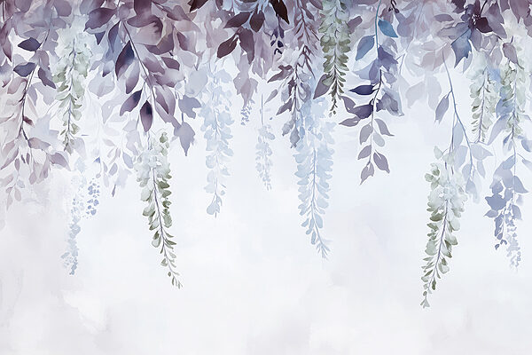 Painting of leaves and flowers