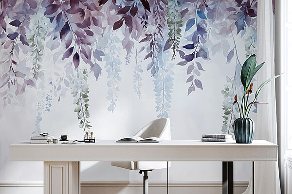 Painting of leaves and flowers
