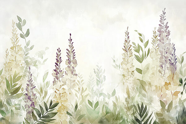 Painting of flowers and leaves