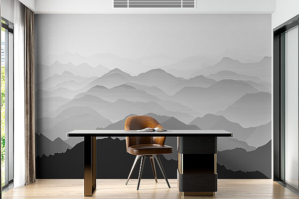Mountain range with fog