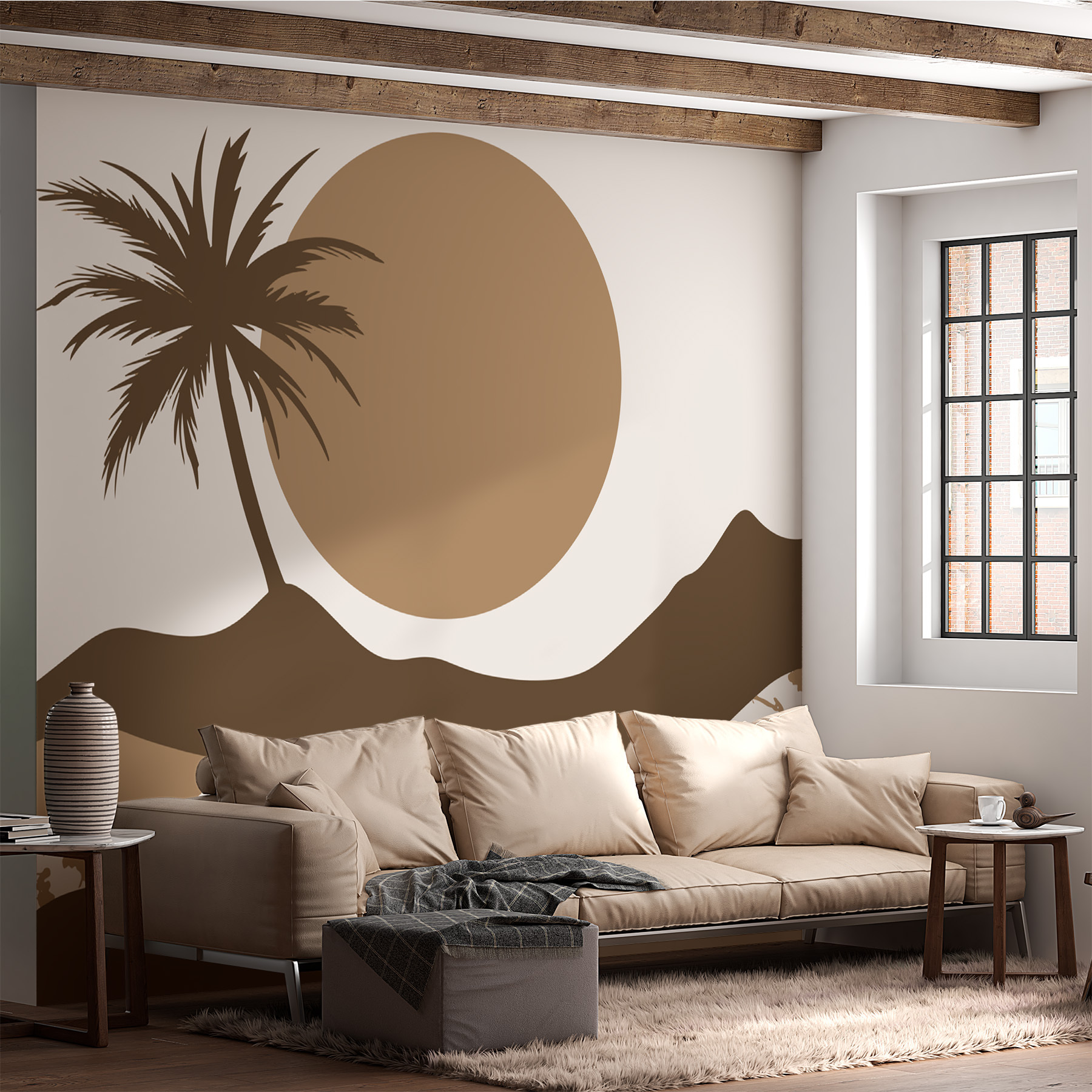 Palm tree and sun Palm tree and sun