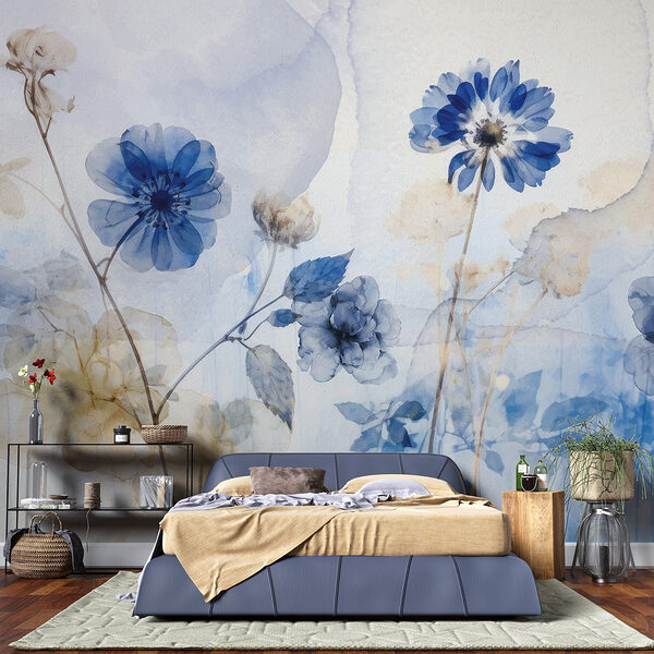 Flores azules y blancas Flores azules y blancas
