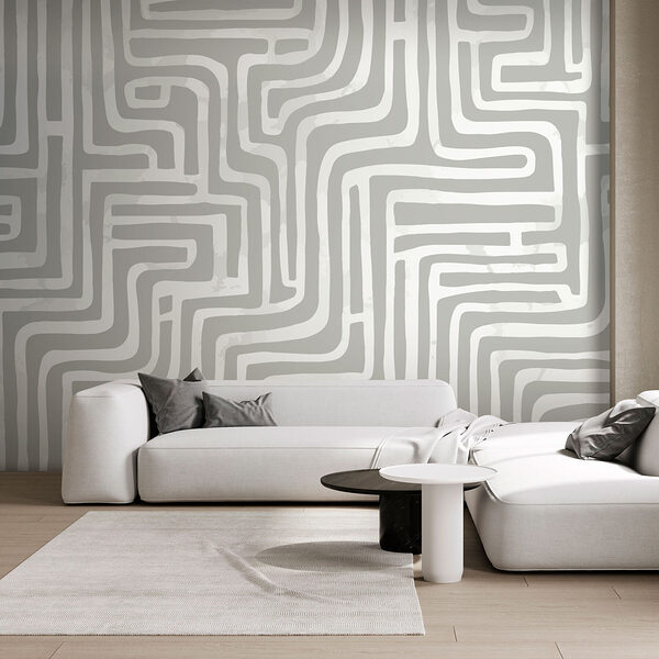 Grey and white maze