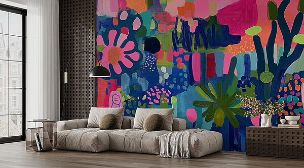 Pintura colorista de plantas y flores Pintura colorista de plantas y flores