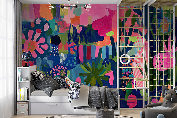 Pintura colorista de plantas y flores Pintura colorista de plantas y flores