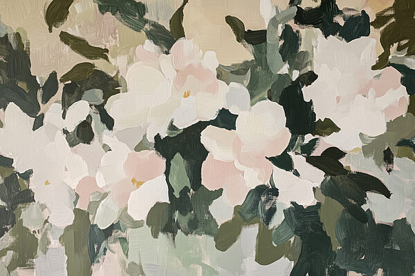 Pintura de flores y hojas Pintura de flores y hojas