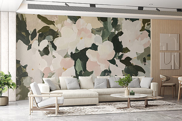 Pintura de flores y hojas Pintura de flores y hojas