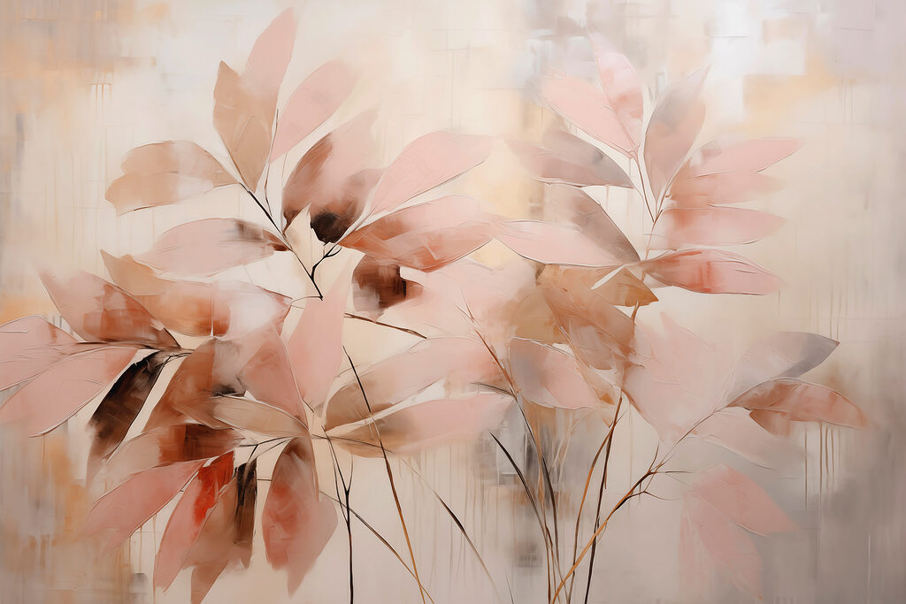 Pintura de hojas sobre una superficie blanca Pintura de hojas sobre una superficie blanca