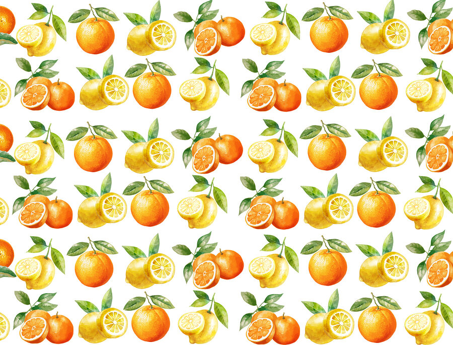 Patrón de naranjas y limones