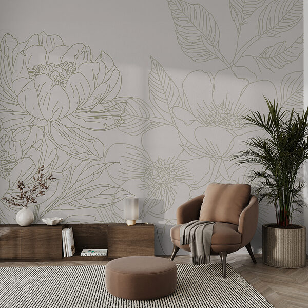 Drawing of flowers and leaves