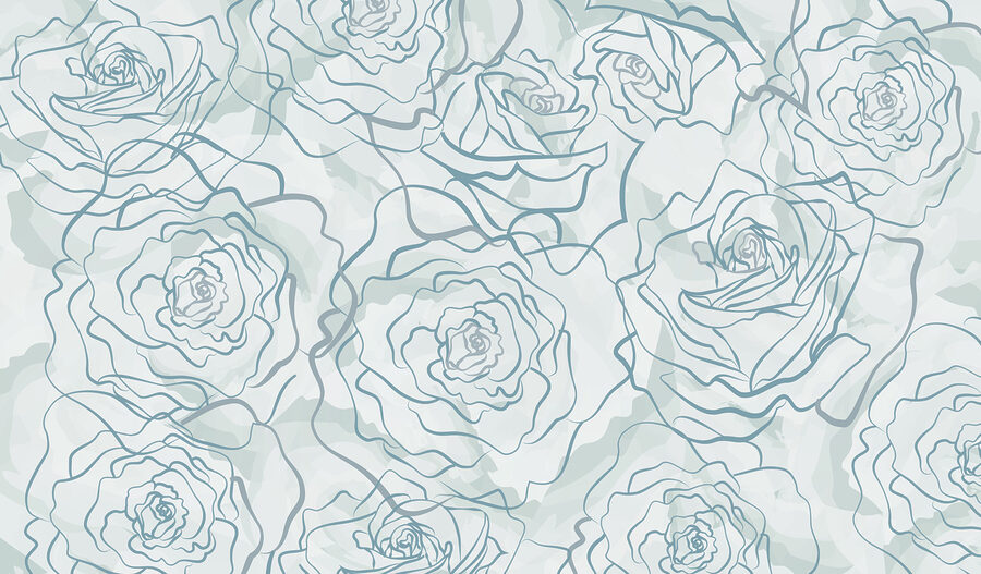 Motivo de rosas sobre fondo blanco