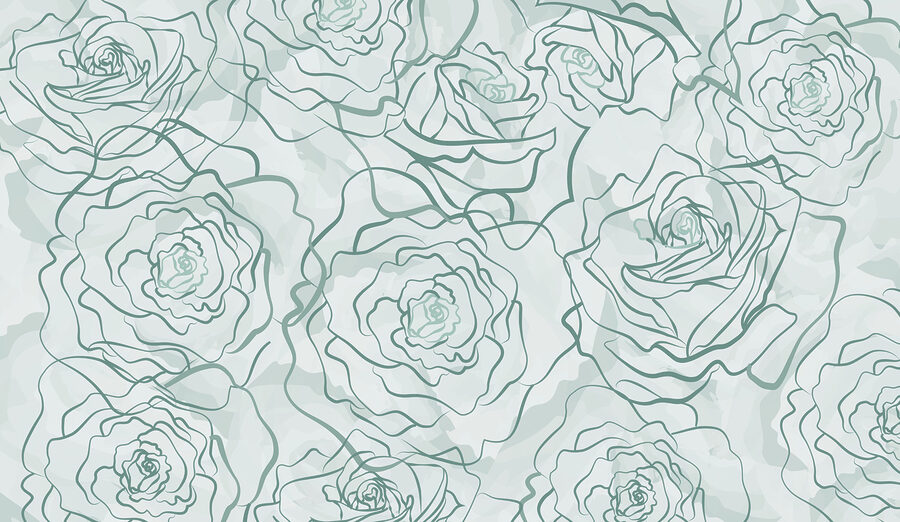 Motivo de rosas sobre fondo blanco