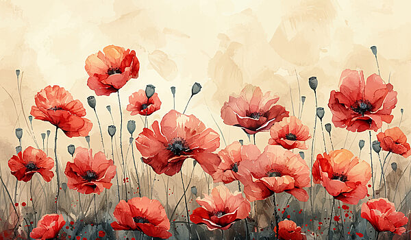 Pintura de flores rojas Pintura de flores rojas