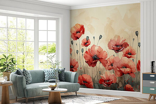 Pintura de flores rojas Pintura de flores rojas