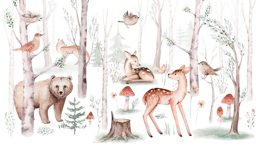 Grupo de animales en el bosque