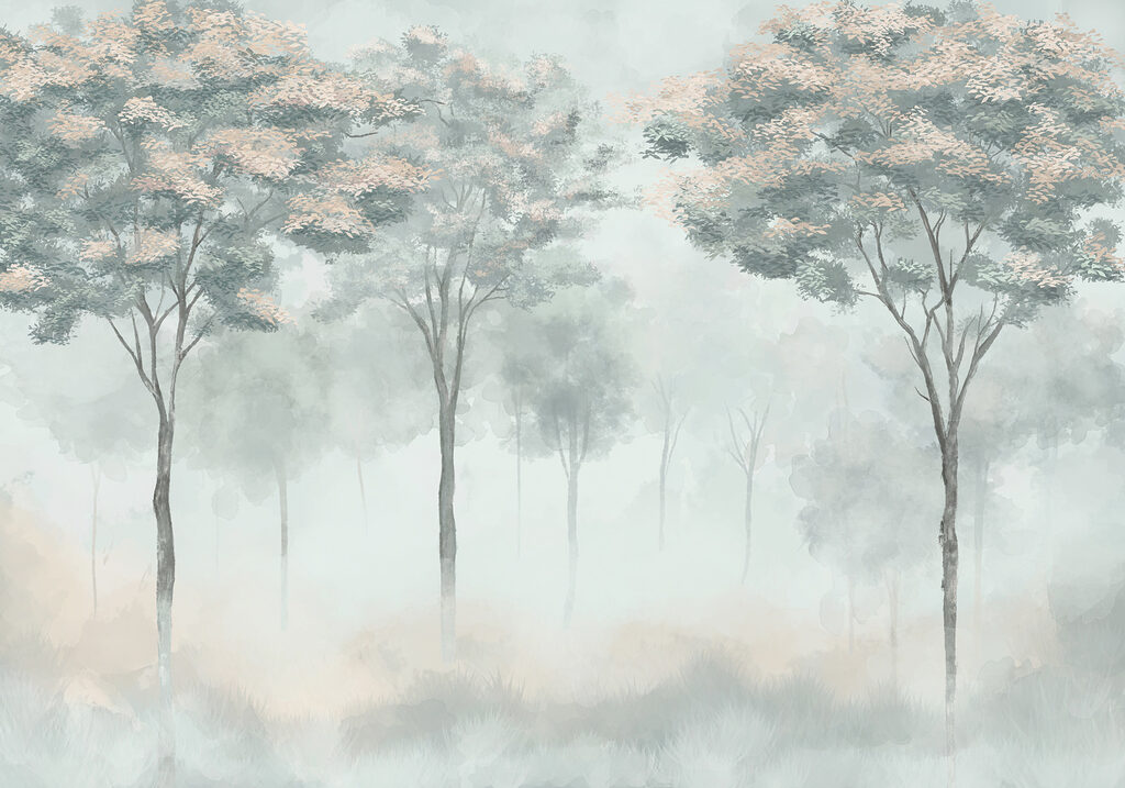 Grupo de árboles en la niebla Grupo de árboles en la niebla