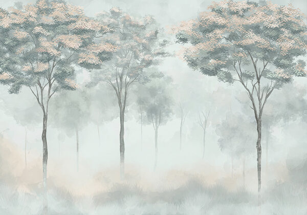 Grupo de árboles en la niebla Grupo de árboles en la niebla