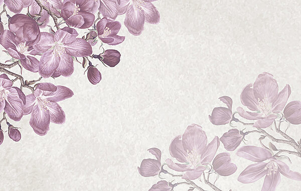 Flores moradas sobre fondo blanco Flores moradas sobre fondo blanco