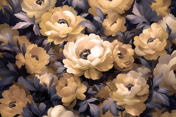 Grupo de flores con hojas Grupo de flores con hojas