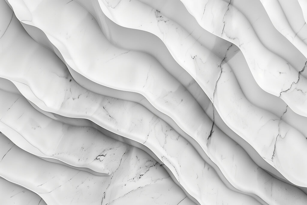 White marble surface with wavy lines