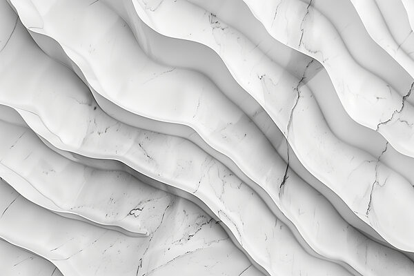 White marble surface with wavy lines