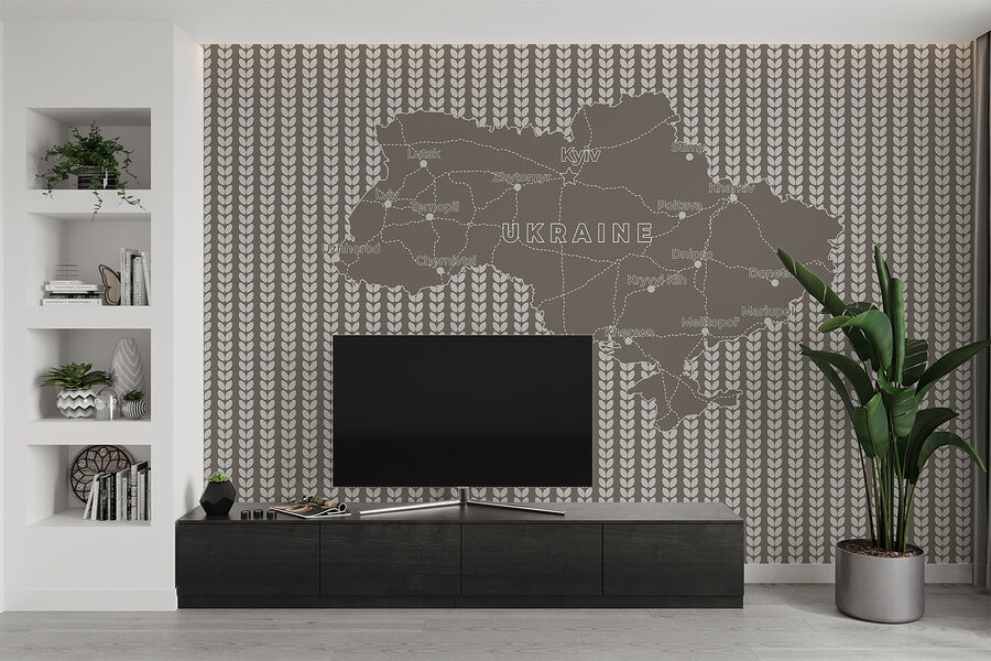 Mapa de ucrania con texto en blanco