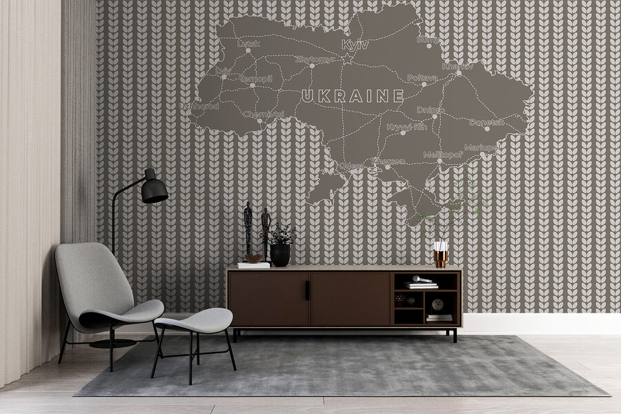 Mapa de ucrania con texto en blanco