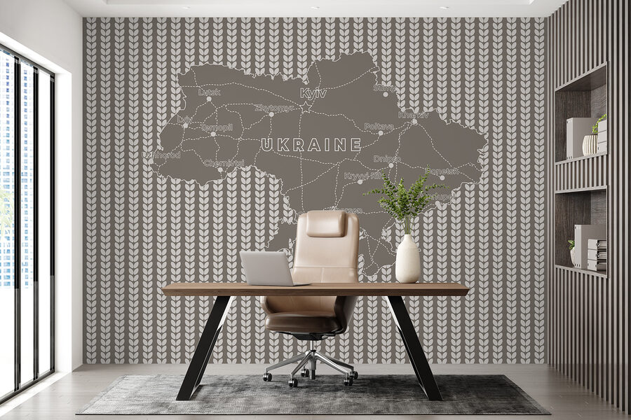 Mapa de ucrania con texto en blanco