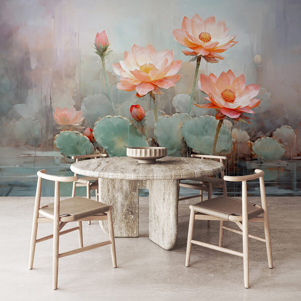 Group of pink flowers with green leaves Group of pink flowers with green leaves