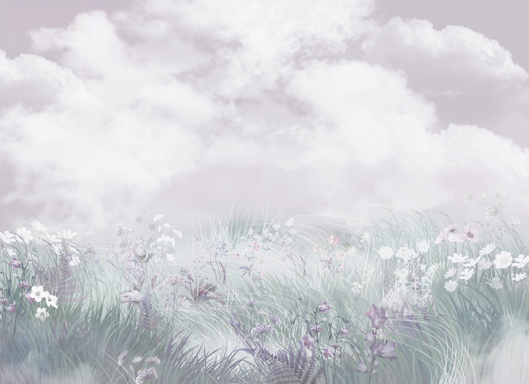Field of flowers and grass