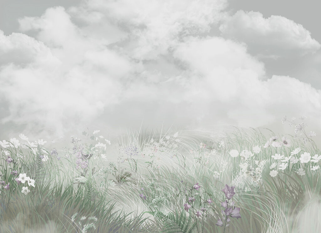 Field of grass and flowers