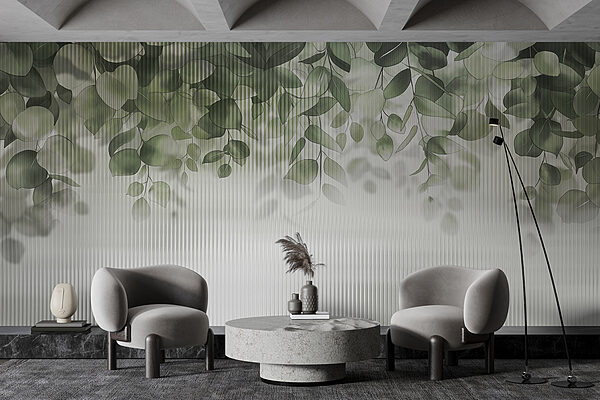 Green leaves from a window