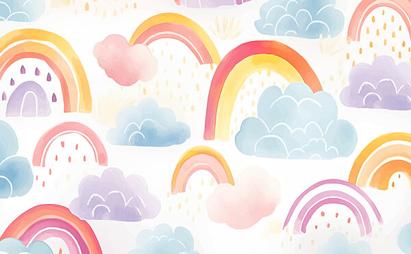 Patrón de arco iris y nubes Patrón de arco iris y nubes