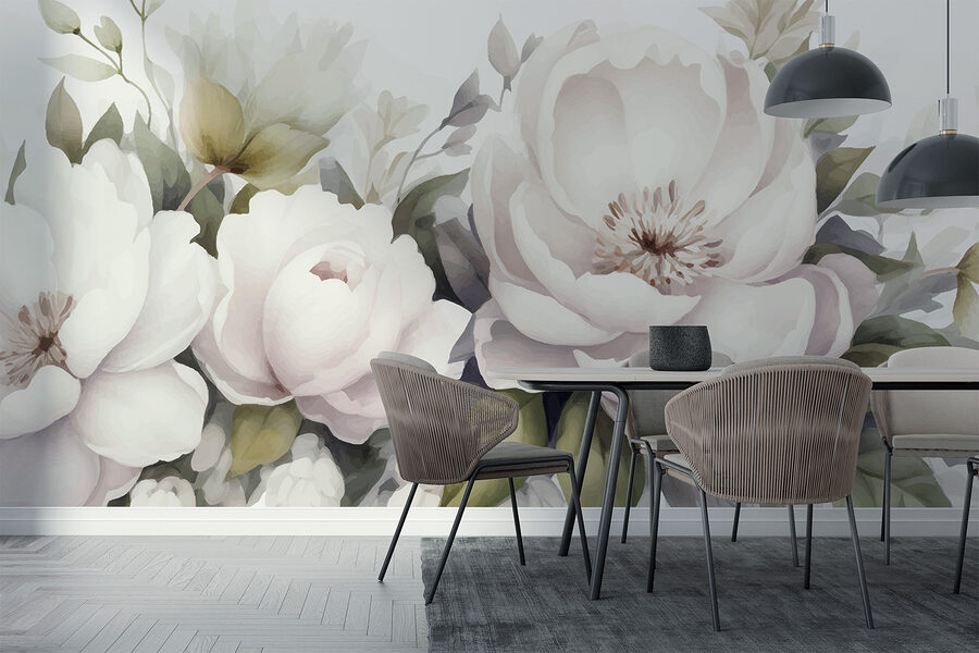 Grupo de flores blancas