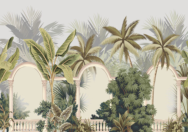Papel pintado con palmeras y arcos Papel pintado con palmeras y arcos