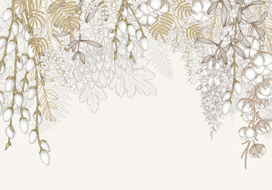 Diseño floral en blanco y marrón