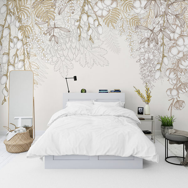 Diseño floral en blanco y marrón Diseño floral en blanco y marrón