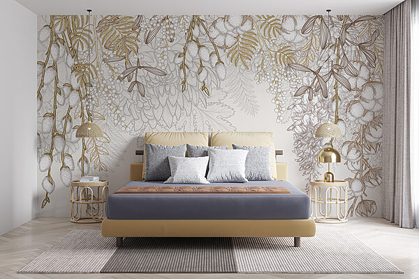 Diseño floral en blanco y marrón Diseño floral en blanco y marrón