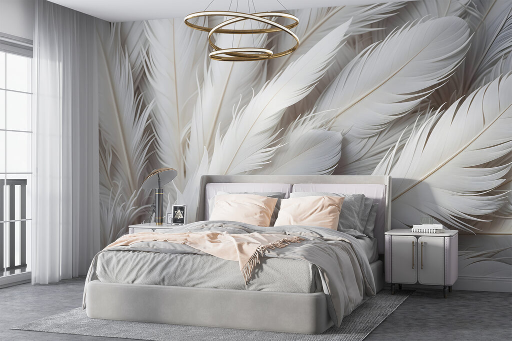 Group of white feathers