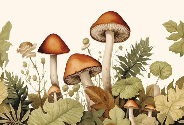 Grupo de setas con hojas Grupo de setas con hojas