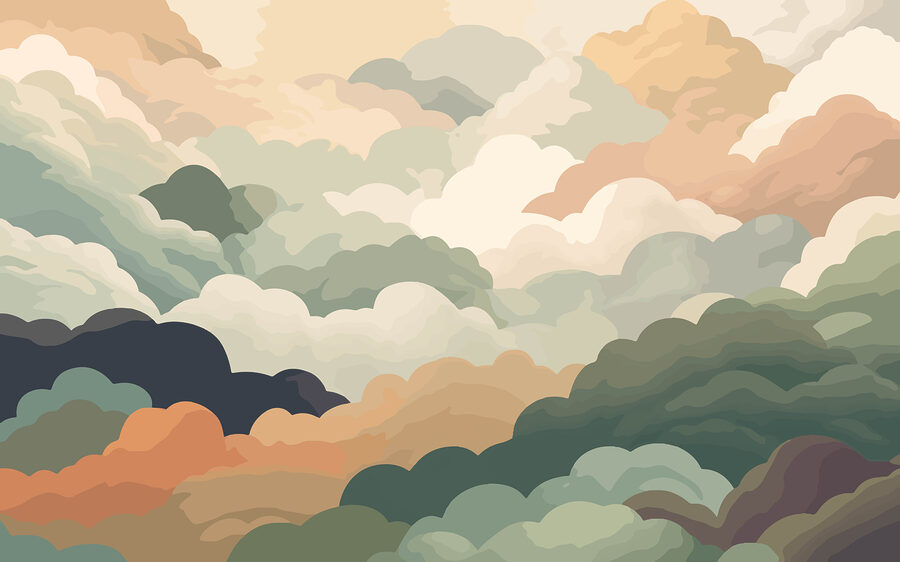 Coloridas nubes en el cielo