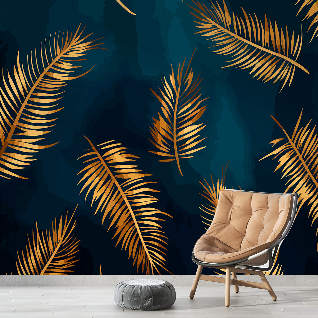 Bronze leaves against dark elegance