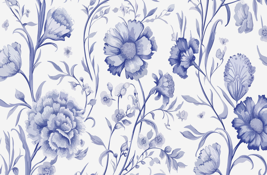 Motivo floral azul y blanco Motivo floral azul y blanco