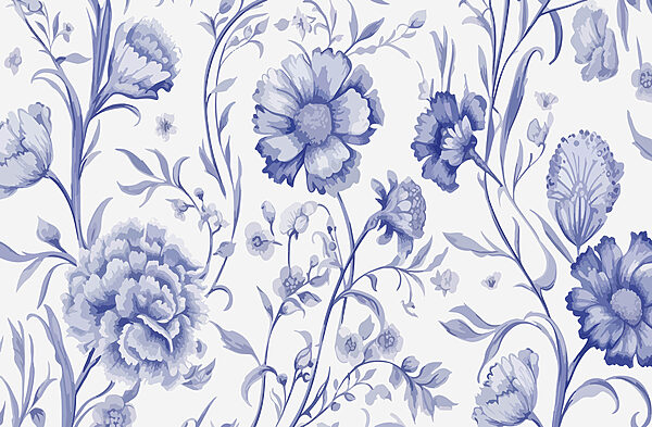 Motivo floral azul y blanco Motivo floral azul y blanco