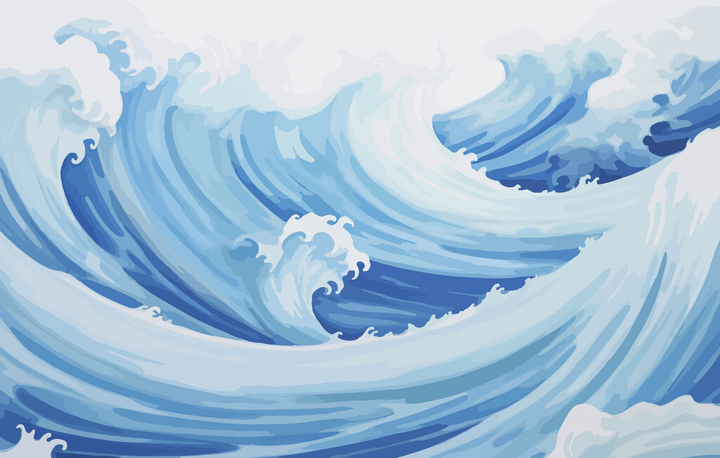 Olas azules y blancas Olas azules y blancas