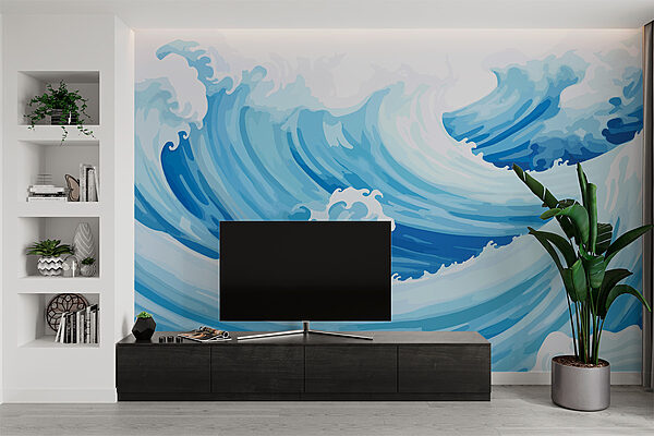 Olas azules y blancas Olas azules y blancas