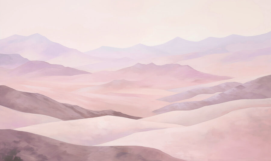 Paisaje de colinas y montañas