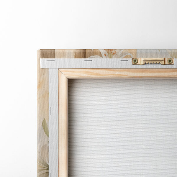 Painting of a white flower pot with white flowers Painting of a white flower pot with white flowers